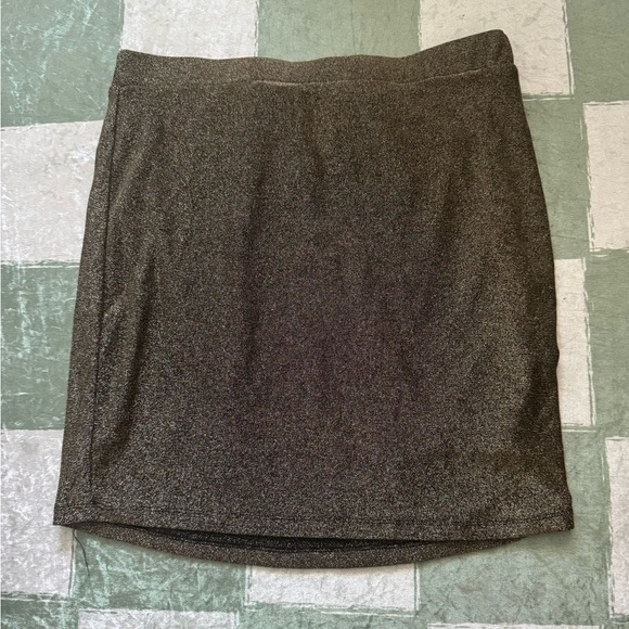 Hem & Thread Elegant Bronze/Gold Sparkle 80’s & 90’s vibe Women's Skirt Size L - Picture 4 of 6